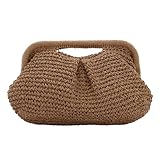 SUKUTU Straw Clutch Purses for Women Woven Cloud Dumpling Bag Summer Beach Clutch Crossbody Shoulder Handbag