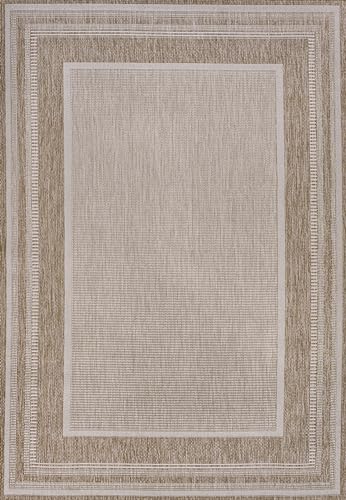 JONATHAN Y Border Stripe Indoor Outdoor Area Rug 3X5 Beige/Cream, Beckett Classic Casual for Backyard, Patio, Porch, Easy-Cleaning, High Traffic, Pet-Friendly, Non-Shedding (TSN208A-3) - Image 8