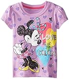 Disney Girls 2-6X Minnie Mouse Love Colors Short Sleeve Tee, Lovely Purple, 3T