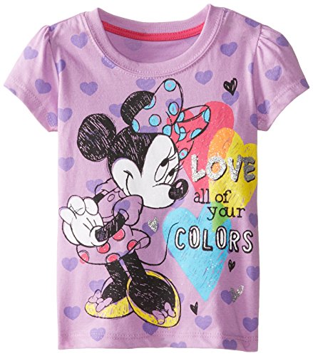 Disney Girls' Minnie Mouse Love All Your Colors Short-Sleeve T-Shirt