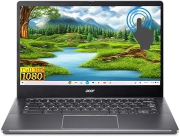Touch Chromebook Plus 14 in Steel Grey with Google AI 8-Core Intel i3 8GB 512GB SSD 14in FHD Intel 4K Graphics Chrome OS (CB514 - Renewed)