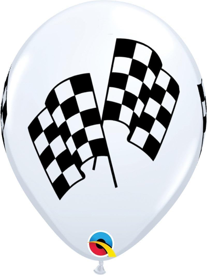 Checker Flag Racing Latex Balloons, 11-inch 25 Per Pack