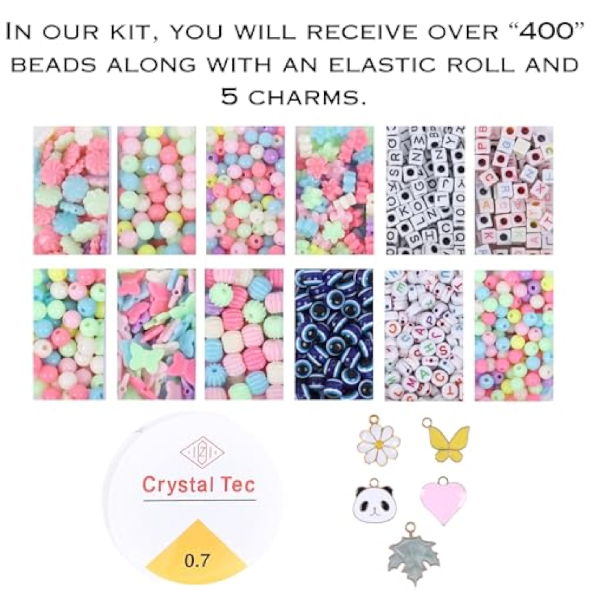 Bracelet Jewellery Making Craft Kit with 400+ Beads