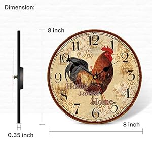 Taheatfarmhouseroosterwallclockbatteryoperatedsilentarabicnumeralsclockcountryvintagewallclocksforhomeofficeschool8inch Urban Country Home Decor Taheat farmhouse rooster wall clock battery operated silent arabic numerals clock country vintage wall clocks for homeofficeschool 8 inch urban country home decor