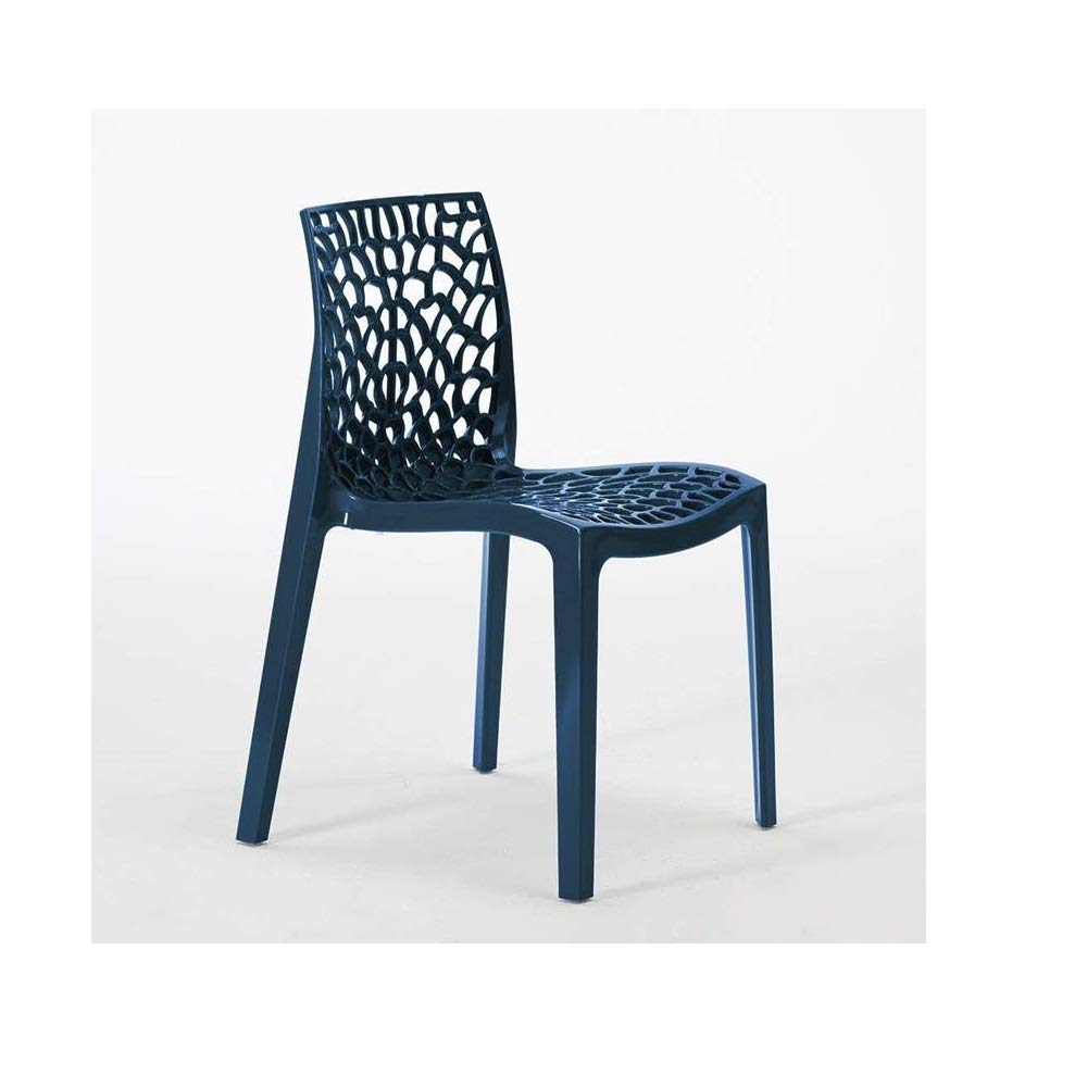 Chaise empilable Bleu pétrole salon jardin salle à manger GRAND SOLEIL Gruvyer