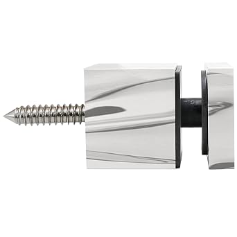 Stainless Steel 316 Grade 2" x 2" Heavy Duty Staircase Glass Railing Square Standoff Base and Cap for Wood Wall Mirror Finish 1 Pcs SO-050SQ-WO-M Leg Blot