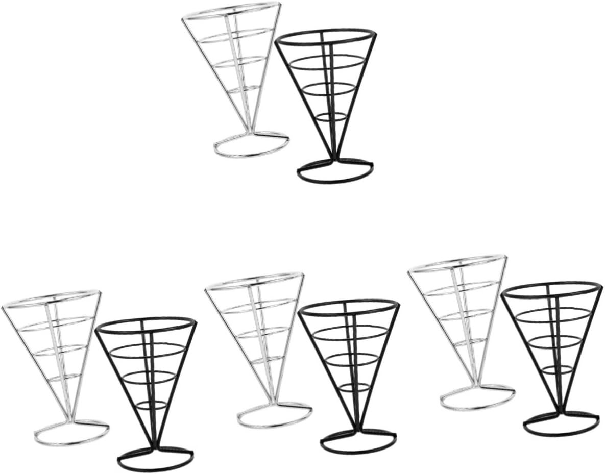 8pcs French Fries Cone Basket Holders Snack Display Stands for Fried Chicken Chips Appetizers Stylish Organizers for Restaurant Cafe Party Home Use Design