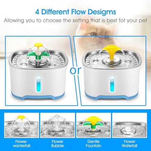 Fuente automática de agua para gatos y perros de acero inoxidable miniatura 2