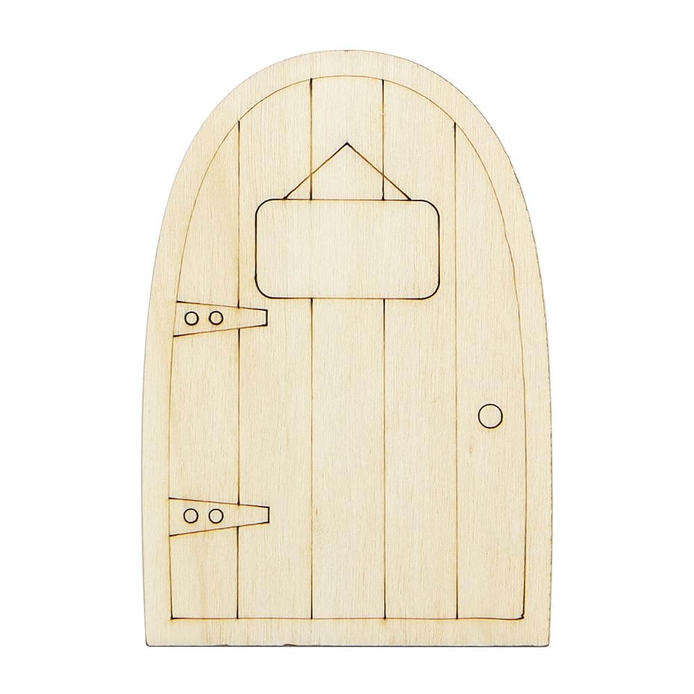 Ieron 40 pcs Fairy Door Craft Kit, Unpainted Wooden Fairy Door, Wooden Fairy Doors for Garden Home Party Decoration - Image 2