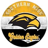 KH Sports Fan Southern Miss Golden Eagles Multi-Color Retro Circle Sign, 20x20 Inches, Golden Eagles Decor for Dorm Room, Bedroom, Fan Cave, Living Room; Display Your Team Spirit with This Unique Southern Mississippi Golden Eagles Wall Art