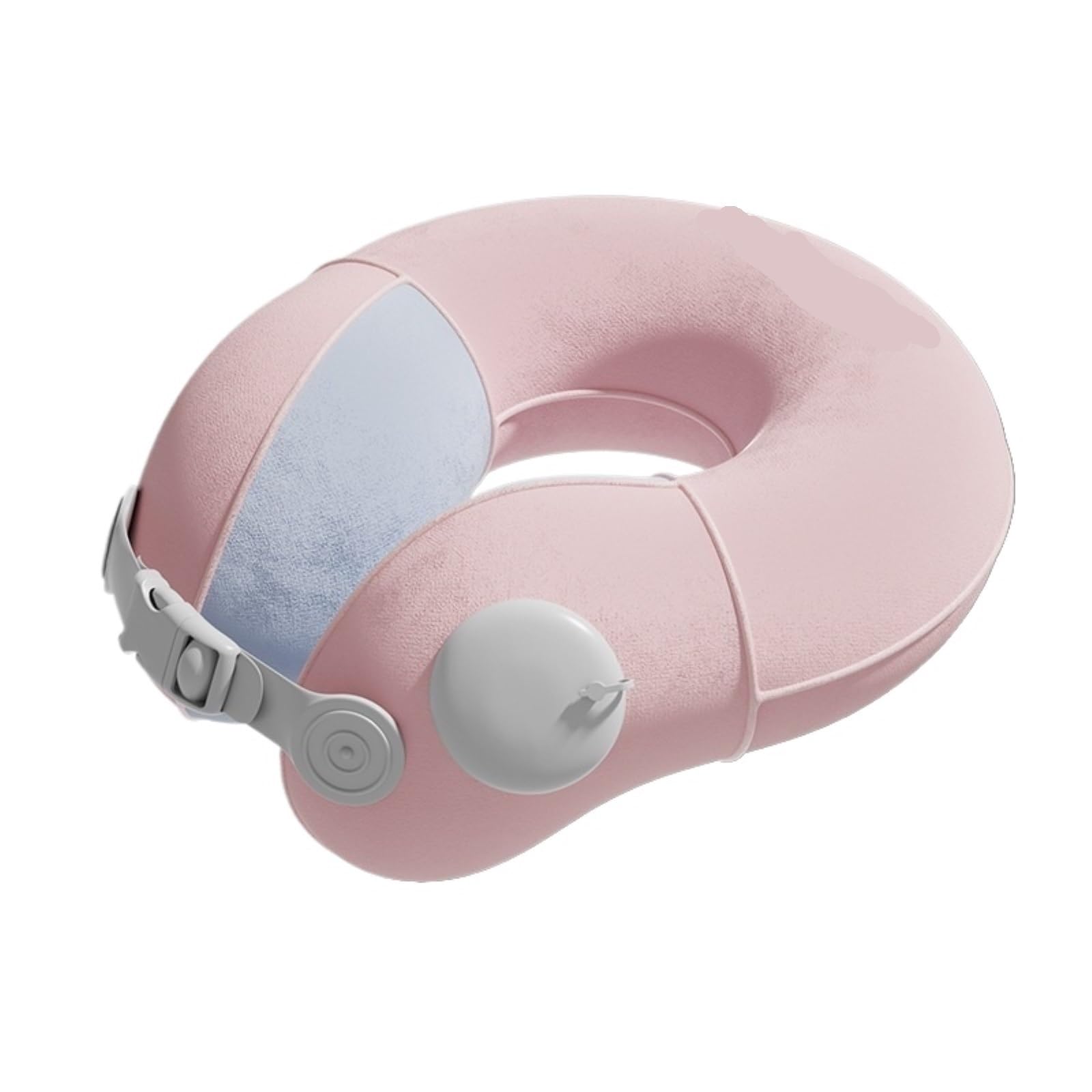 Poduszka Podróżna Do Samolotu Samochodu Poduszka Zewnętrzna W Kształcie Litery U, Nadmuchiwana, Wielofunkcyjna, Podróżna, Z Flokowanym Wykończeniem(Pink)