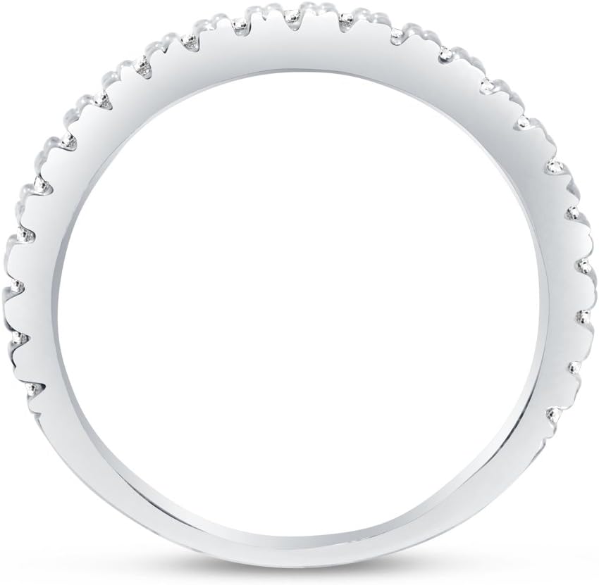 Sonia Jewels 14k White Gold Round Cut Micro Pave Set Bridal Engagement Ring & Wedding Band CZ Cubic Zirconia (2.0cttw., 1.0ct. Center)