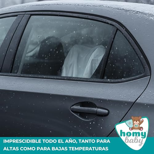 HOMYBABY® Funda Antitérmica Silla Coche Bebe Universal y Ajustable - Anti UV Protector Silla Coche - Cubre Sillita Infantil para Grupos 0 1 2 3 (Silver, X1) - imagen 9