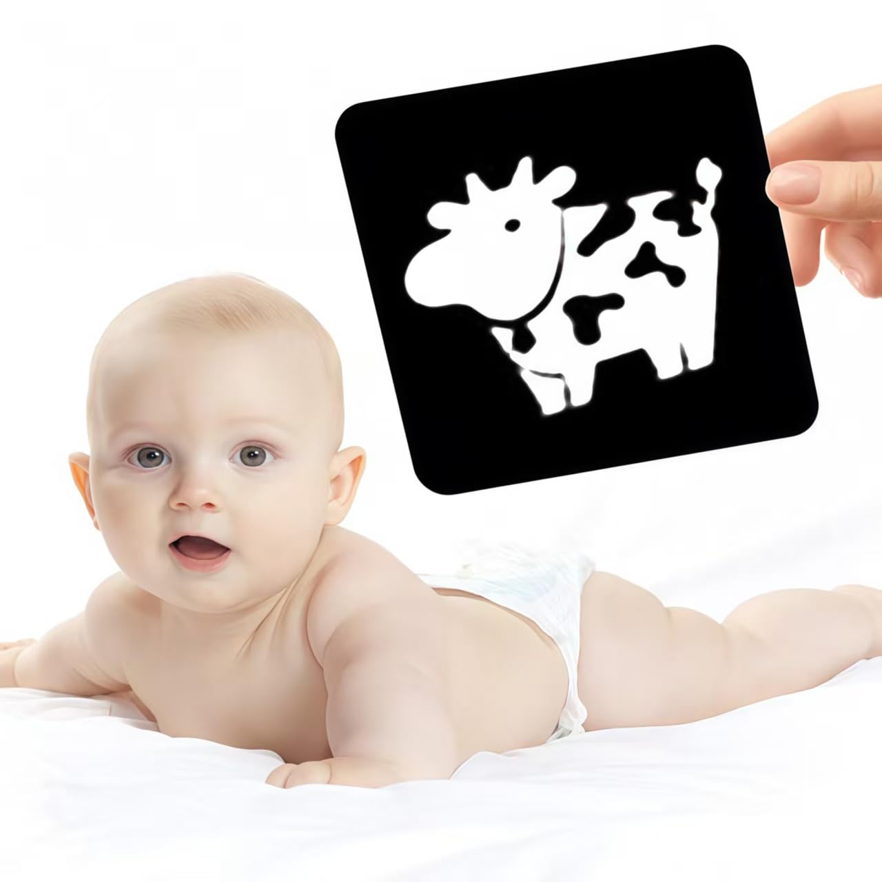 Vndnsy Toddler Baby Flashcards, Newborn Essentials Sensory Toys Cards, 80 PCS 160 Page Toddler Learning Cards, for Newborn 0-3-6-12-36 Months Baby Infant Gift - Image 2