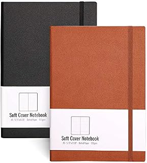 A5 Dotted Bullet Grid Softcover Journals(2-Pack)- AHGXG Dot Grid Notebook 5.75 x 8.38
