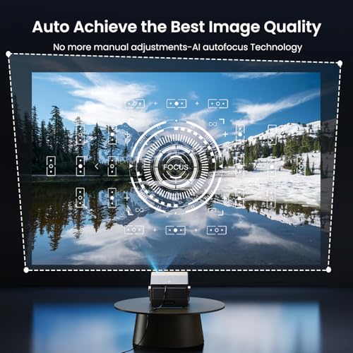 Image of 2000 ANSI Official Licensed Google TV Outdoor Projector 4K Full HD, Smart Projector with Wifi and Bluetooth, Auto Focus, Dolby Sound,Built-in Apps,HAPPRUN Indoor Home Theater for Phone /TV Stick /PC /PS5