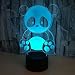 Produktbild jiushixw 3D Acryl Nachtlicht mit Fernbedienung Farbwechsel Tischlampe rosa Blitz Stehen niedlichen Panda Muster Farbe blinkende Illusion Baby zu Hause Schlafzimmer Dekoration Lernen