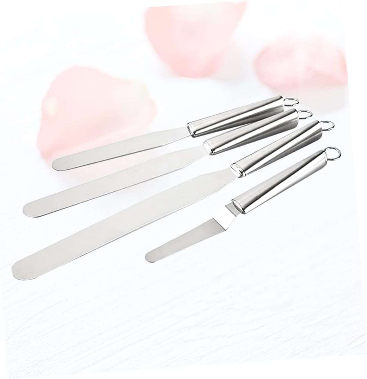 SOLUSTRE 4pcs Stainless Steel Baking Scraper Spatula Decorating Pancake Cookie Kitchen Utensil