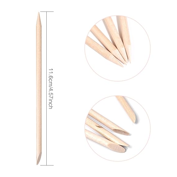 KADS 50/100Pcs Orange Sticks for Nails, Double Sided Disposable Wooden Cuticle Pusher Bulk, Orangewood Sticks Manicure Supplies Pedicure Tool (50Pcs)