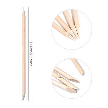 KADS 50/100Pcs Orange Sticks for Nails, Double Sided Disposable Wooden Cuticle Pusher Bulk, Orangewood Sticks Manicure Supplies Pedicure Tool (50Pcs)