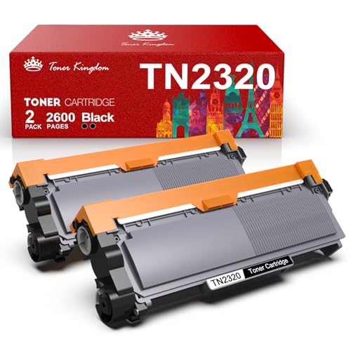 Toner Kingdom TN2320 TN-2320 Toner Compatible para Brother TN2320 TN2310 Toner para Brother MFC L2700DW MFC-L2700DN DCP-L2520DW DCP-L2500D HL-L2300D HL-L2340DW MFC-L2740DW MFC-L2720DW (2 Negro) 🔥