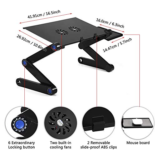 Soporte para Laptop Plegable 360° con Ventiladores Duales miniatura 2