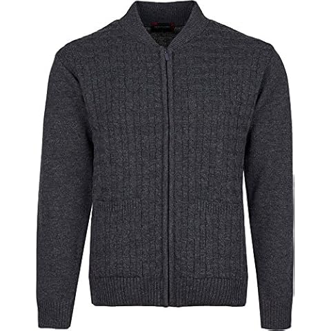 Men's Charcoal Knitted Cardigan with Pockets Cover