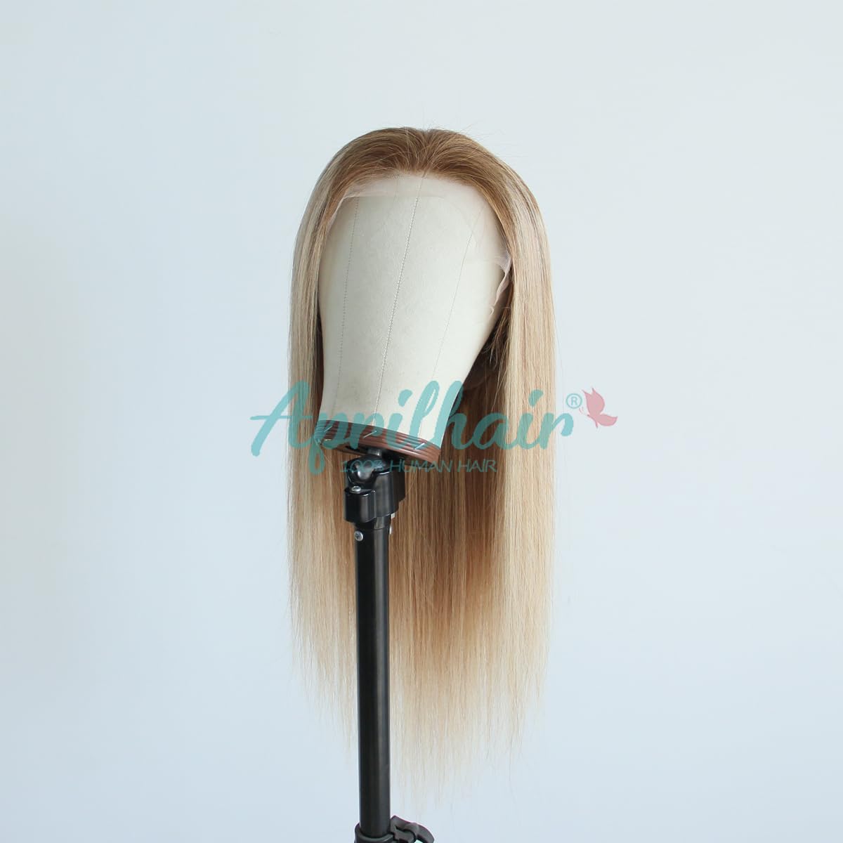Pre Plucked Ear To Ear Lace Front Wig Ombre #4/27 Honey Blonde Straight Glueless 150% Density Brazilian Virgin Human Hair 20 INCH