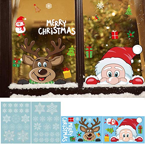 4 Blatt Weihnachten Schneeflocke Fenster haftend elektrostatische Aufkleber Cover