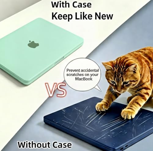 Se7enline Compatible with MacBook Neo Case 13 inch 2026 Model A3404, Hard Shell,Keyboard Cover,Webcam Cover,Trackpad Protector, Anti-Scratch Anti-Drop Slim Fit Full Protection,Melon Green by Se7enline - Image 4