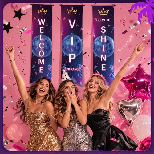 Image of Blulu Kpop Background Banner VIP Party Decorations Cinema Movie Night Banner VIP Porch Sign Film Festival Theater Family Movie Night Decor Supplies Hanging Sign