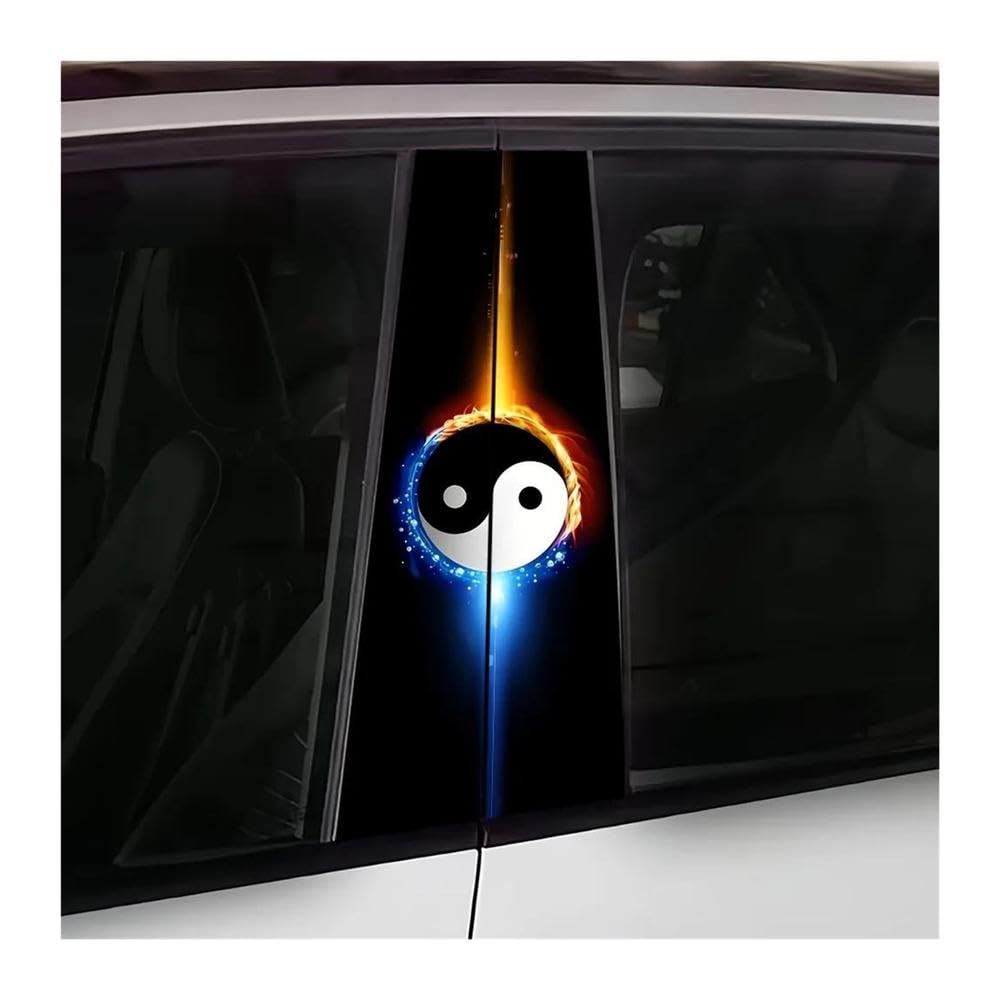 Autocollants vinyle de pilier voiture étanches et résistants aux UV motif Tai Chi