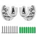 Heavy Duty Stainless Steel Rod Socket Flange Set Rod Holder Set for Closet Poles up to 1-1/3" Diameter, Silver,U Shaped, Easy Installation Or Quick Removal