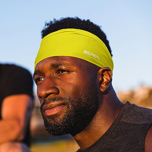 Image of Suddora Solid Color Wide Headband /Sweatband - Workout, Football, Soccer, Yoga (Yellow)
