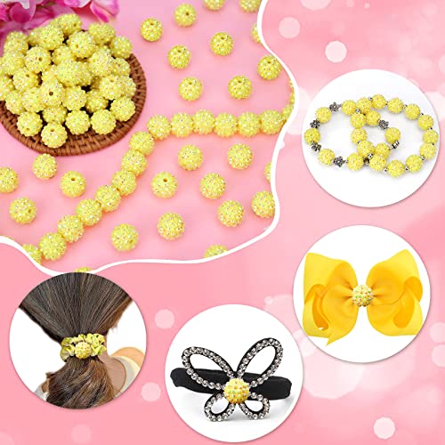 50Pcs 16Mm Chunky Resin Rhinestone Beads Round Disco Ball Beads Bubblegum Beads For Women Girls Necklace Bracelet Jewelry Making Phone Lanyard Hair Accessories Diy Crafts (Citrine Ab) #TOP4
