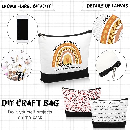 Sieral 30 Pcs Rainbow Canvas Makeup Bags Bulk Christmas Employee Appreciation Gifts Inspirational Cosmetic Bags Thank You Gifts for Teacher Student Coworker Office Must Haves(Cute)3