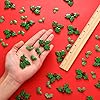 50 Pieces Holly Berries Christmas Embellishments Flatback Green Leaves Resin Charms Cute Charms Wreath Making Supplies Handmade Art Craft for Christmas Cards DIY Garland Scrapbook Decor #2