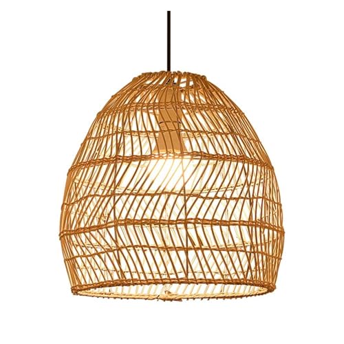 Suspension cuisine îlot bohème avec ce lustre panier rotin marron