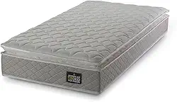 Colchão Solteiro Strong Pillow Top Espuma D45 88x188x24cm Bege - Suporta até 150kg por Pessoa