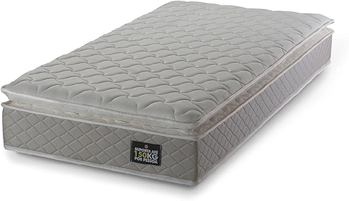 Colchão Solteiro Strong Pillow Top Espuma D45 88x188x24cm Bege - Suporta até 150kg por Pessoa