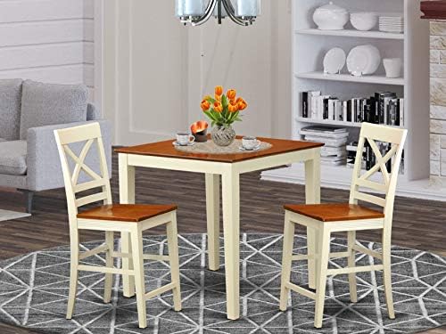 East West Furniture VNQU3-WHI-W Dining Set