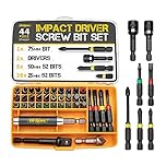 Hi-Spec 44pc Impact Drill Driver Screw Bit Set with Popular PZ & PH Sizes. 1/4 Hex S2 Screwdriver Bits with Nut and Socket Drivers.