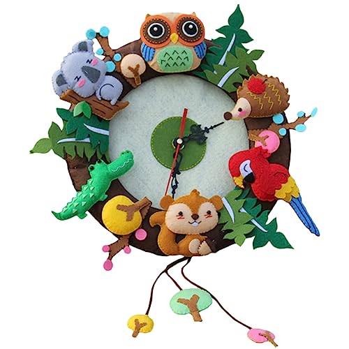 Uonlytech Craft Supplies Animal Wall Clock Decor Non-Woven DIY Bag for Patience Concentration
