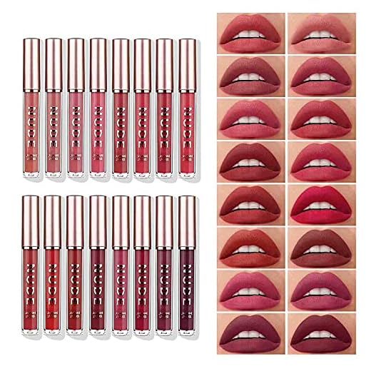 Matte Liquid Lipstick Makeup Set Velvety Long Lasting Waterproof High Pigmented Velvet Lipgloss Kit Beauty Cosmetics Makeup Gift Set (16PCS)