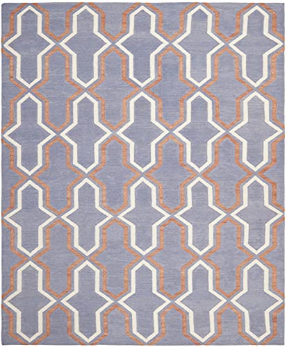SAFAVIEH Dhurries Collection 9' x 12' Purple / Multi DHU559A Handmade Flatweave Premium Wool Area Rug