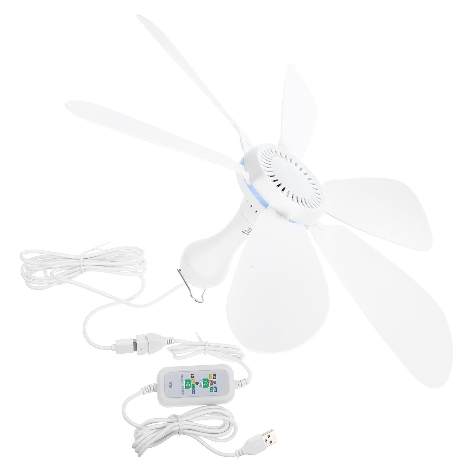 Ventilador USB colgante Alasum de plástico con 6 aspas para techo de dormitorio