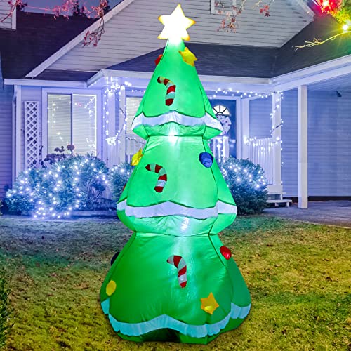 Goosh 5 Ft Christmas Inflatables Tree Outdoor Decorations Blow Up Yard Decoration Clearance With Led Lights Built-In For Xmas Holiday Party Indoor Garden Lawn Décor #TOP1