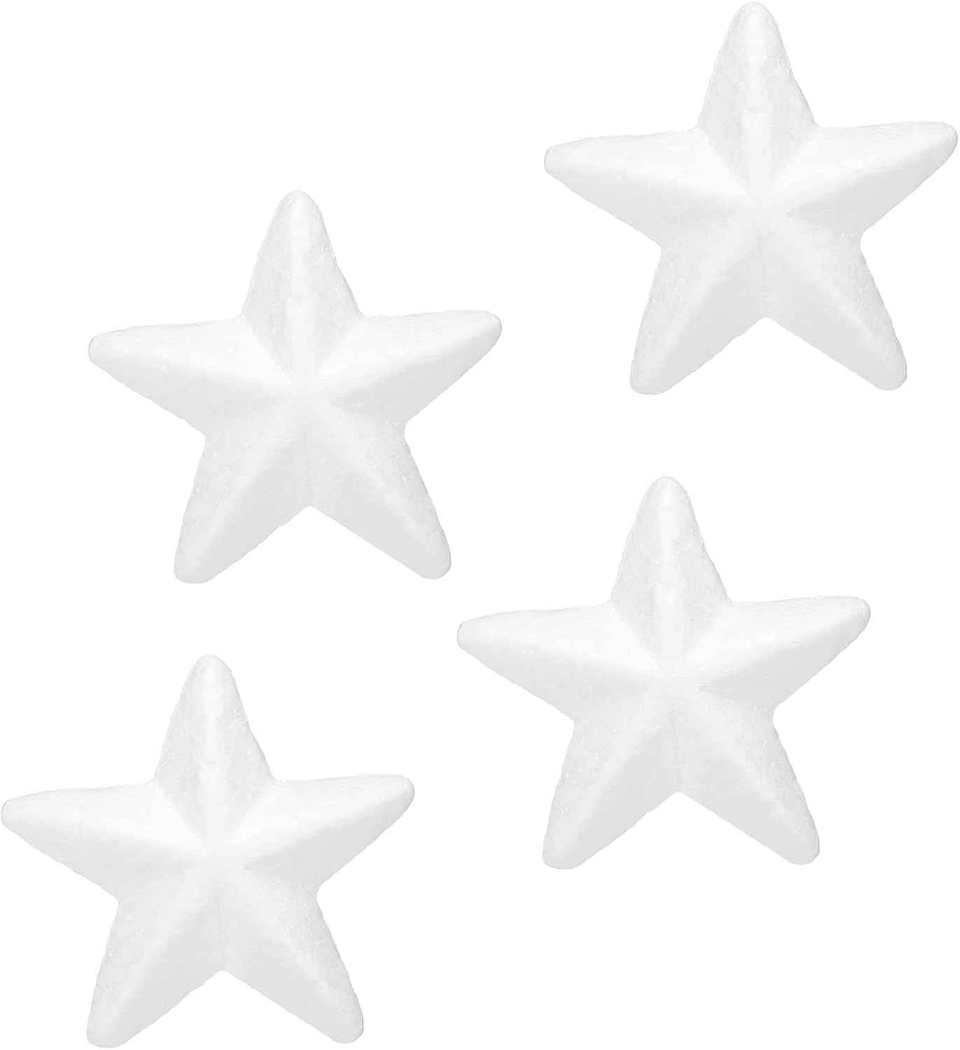 MECCANIXITY Foam Stars for DIY Arts and Crafts 3.35 x 3.35 Inch Polystyrene Stars for Christmas Tree, DIY Home Craft Project 4 Pack