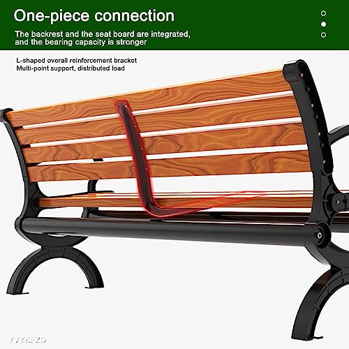 Banco de jardín resistente de aluminio fundido y madera acabado liso M 3