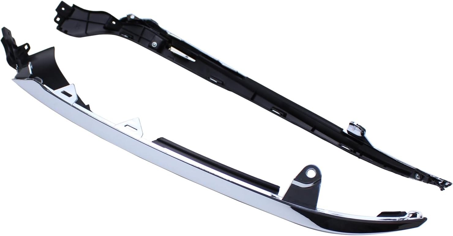 ApplianPar Pack of 2 Front Driver and Passenger Side Bumper Grille Chrome Molding Headlight Trim for Accord 2018 2019 2020